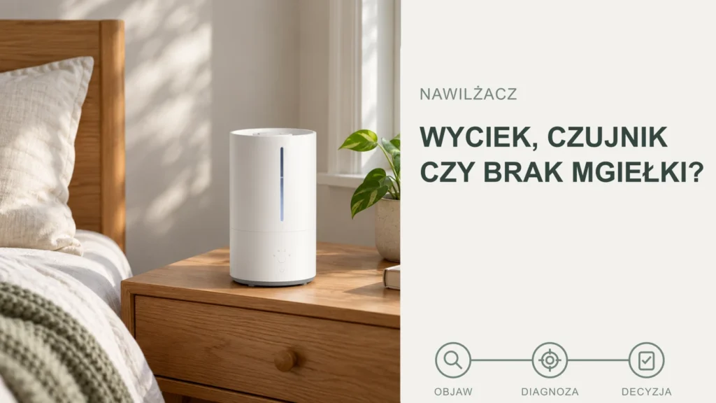 Naprawa nawilżacza: brak mgły, wyciek i błędny odczyt wymagają innych kontroli
