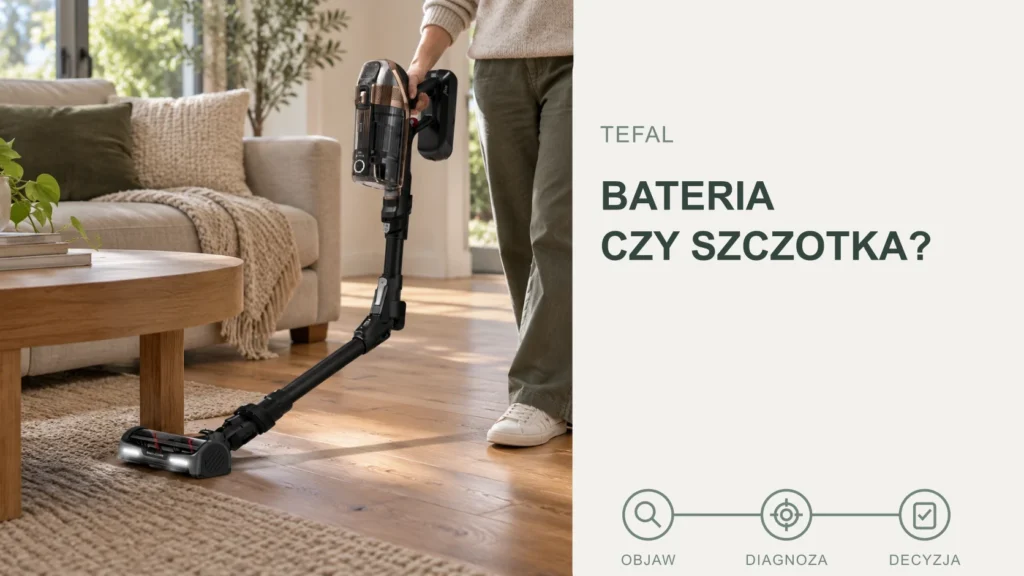Naprawa odkurzacza Tefal: co sprawdzić przy braku ładowania, ssania lub pracy szczotki